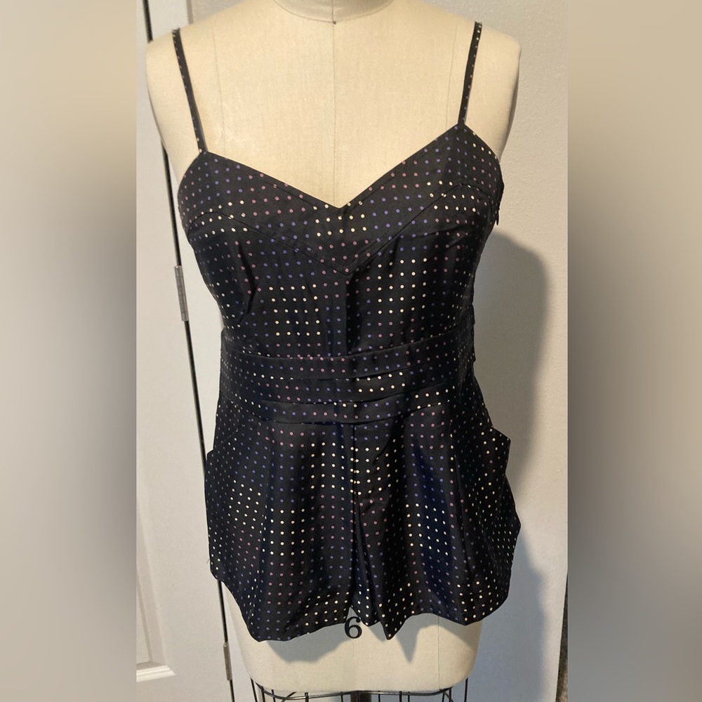 Marc by Marc Jacobs black polka dot silk blouse.  Size 6.